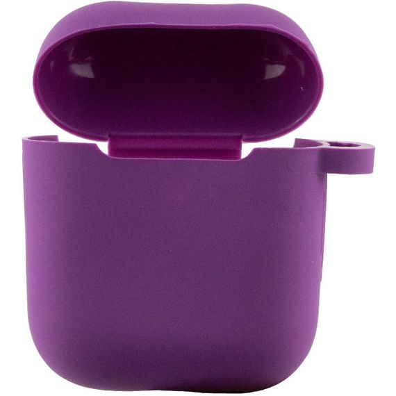 Силиконовый футляр New с карабином для наушников Airpods 1/2 Фиолетовый / Grape | Зображення 1