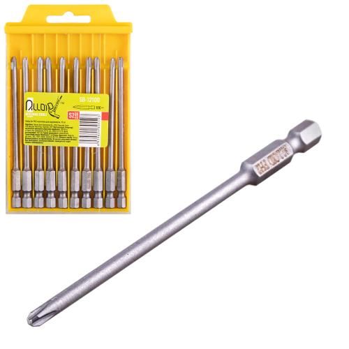 Alloid. Набір біт магнітних для шуруповерта PH2 100мм, S2 (10шт)