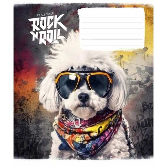 Зошит учнівський "Rock star" 012-3277K-5 в клітинку, 12 аркушів