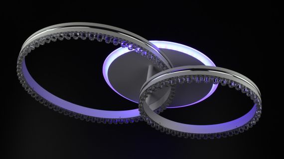 Люстра світлодіодна стельова LED світильник для квартири на стелю лед з пультом 26028 Білий 12х40х61 см. | Зображення 7