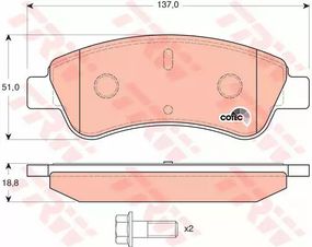 Гальмівні колодки дискові CITROEN C3, C4, DS3 PEUGEOT 206, 207 передн. , TRW (GDB1463)