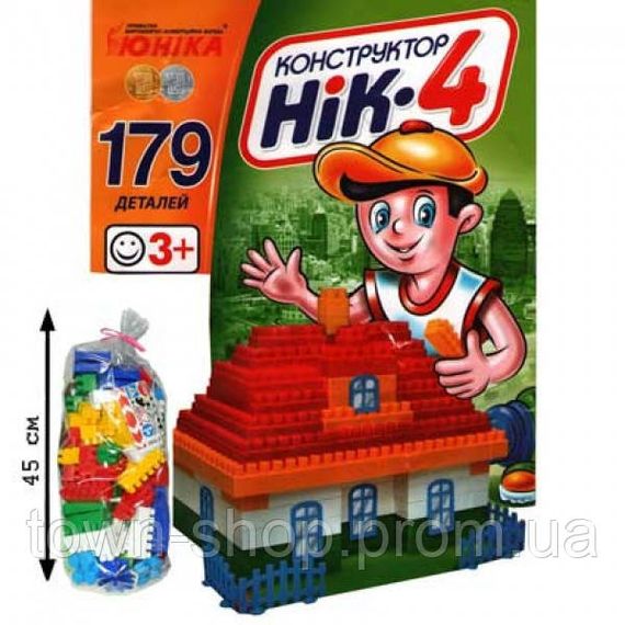 Детский конструктор НИК-4 70910, 179 больших деталей | Зображення 1