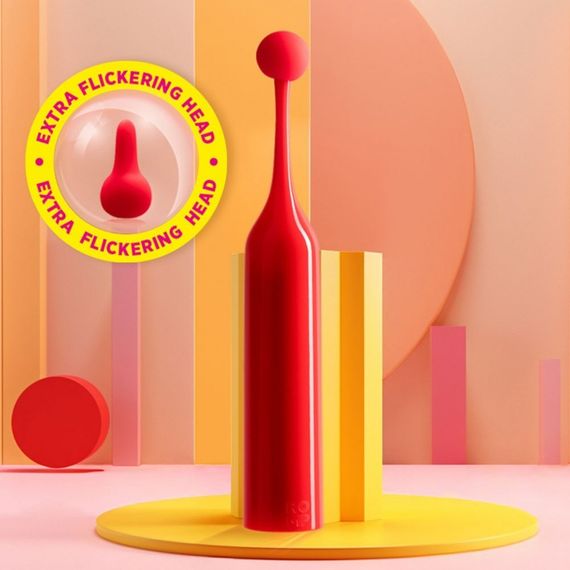 Вібратор для клітора з двома насадками Romp Pop, червоний, 14.3 х 2.4 см Sex Aura | Зображення 1