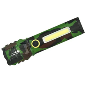 Мощный фонарь аккумуляторный C71 P50+COB, ЗУ mirco USB, встроенный аккумулятор, зум. Камуфляж зеленый