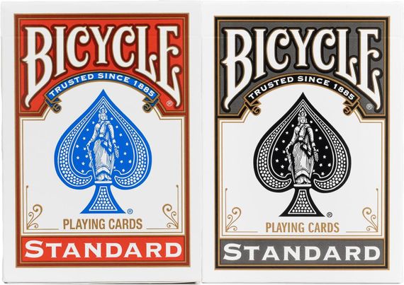 Набор игральных карт Bicycle Standard Playing Cards Черные и Красные (2 колоды)