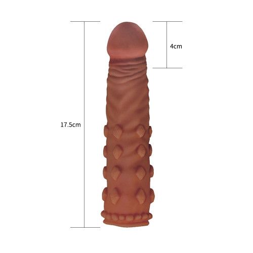 Насадка на член - Pleasure X-Tender Penis Sleeve Add 2" Brown sexstyle | Зображення 2