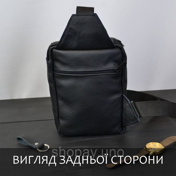 Чоловіча плечова сумка слінг, Сумка шкіряна чоловіча крос-боді легка через плече AY-25 | Зображення 3