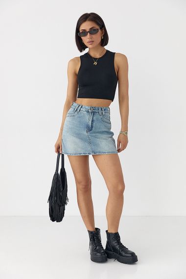 Еластична майка-топ - чорний цвет, M (є розміри) | Зображення 2