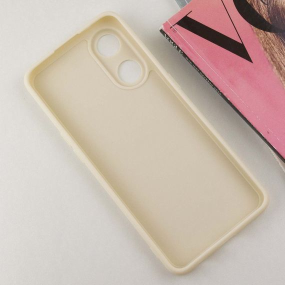 Силиконовый чехол Candy Full Camera для Oppo Reno 8 T 4G Бежевый / Antique White | Зображення 2