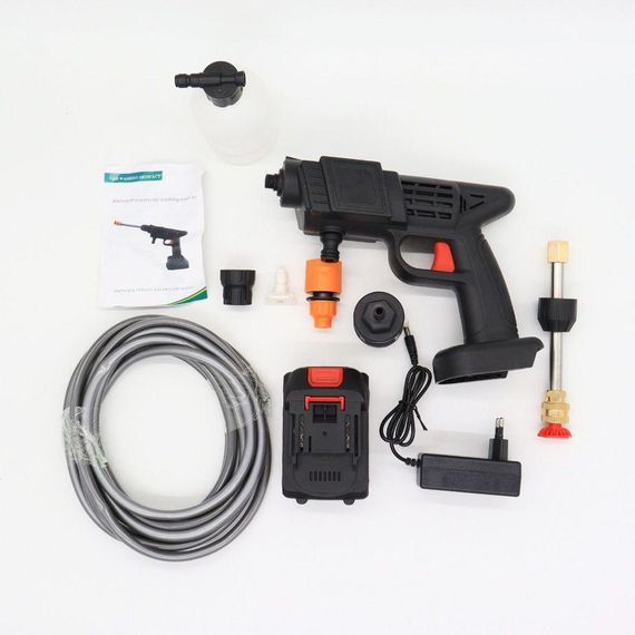 Акумуляторна мийка високого тиску в кейсі + акумулятор 30V / Бездротова міні мийка для авто / Розпилювач води для мийки автомобіля | Зображення 8