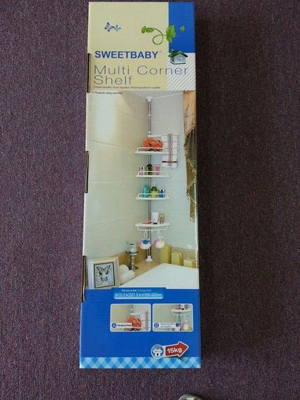 Кутова телескопічна полиця у ванну Multi Corner Shelf, Кутова полиця у ванну на розпірці. | Зображення 3