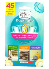 Ароматизатор для шафи в пластинах Sweet Home Свіжість бавовни 3 шт