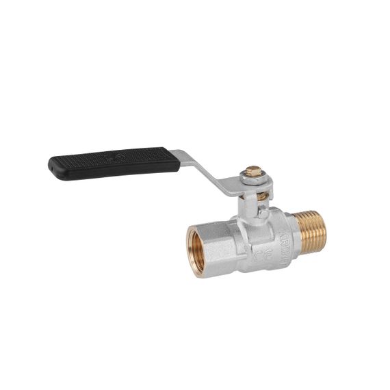 Кран кульовий Kroner 1/2" ВЗ PN40 ручка, нікельований | Зображення 2