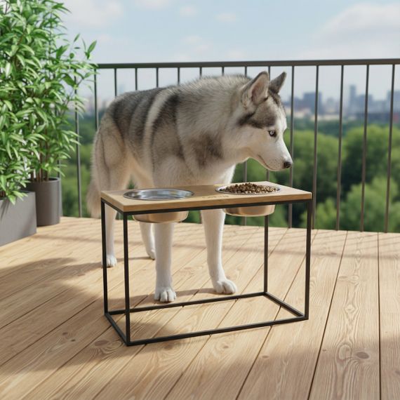 Миски на подставке для больших собак Hollky Base XL40 (2 × 1,8 л) BXL40-522640-GLNT | Зображення 1