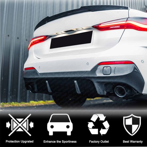 Дифузор заднього бампера V2 (для G22/G23 M-Sport, Карбон) для BMW 4 серія G22/23/26 2020- рр | Зображення 2