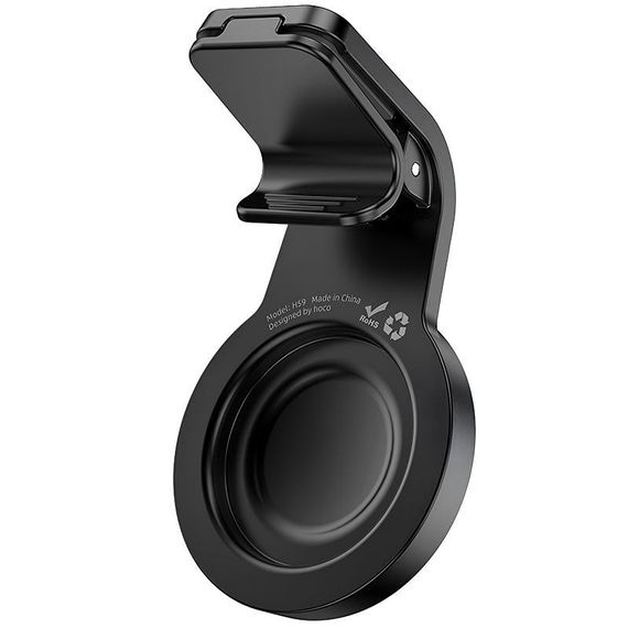 Автотримач Hoco H59 Show ring magnetic (L air outlet) Black / Metal gray | Зображення 2