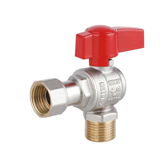 Кран кульовий Thermo Alliance Standart 1/2" ВН кутовий, PN40, з накидною гайкою TAS224W15