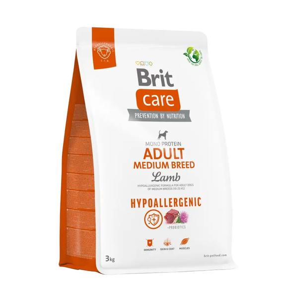 Сухой корм Brit Care Dog Hypoallergenic Adult Medium Breed для взрослых собак  средних пород ягненок 3 кг