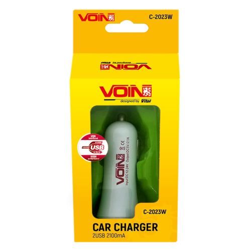 Автомобільний зарядний пристрій VOIN C-2023W 2USB (12 / 24V - 5V 2,1A) | Зображення 1
