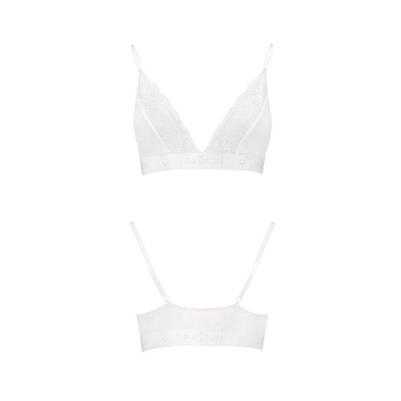 Еластичний топ з мереживом Passion TOP white, L | Зображення 3