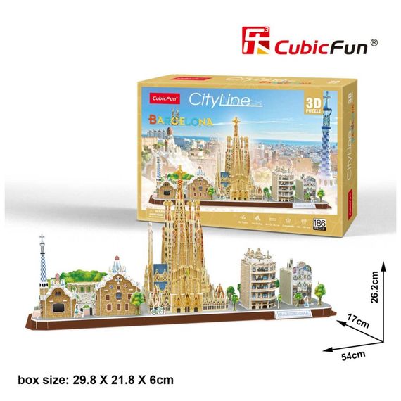Пазл Cubic Fun Тривимірна головоломка-конструктор City Line Barcelona (MC256h) | Зображення 7