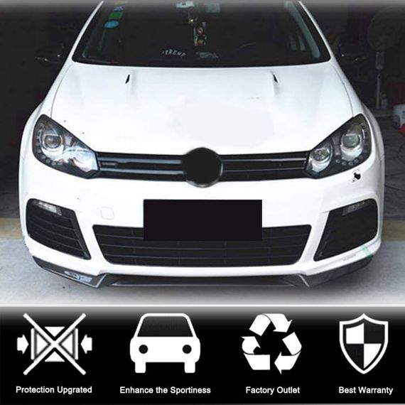 Накладка на передній бампер Lip V3 (для R HB 2010-2013, Карбон) для Volkswagen Golf 6 рр | Зображення 1