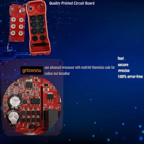 Бездротовий пульт дистанційного керування 12 В/24 В для мостового крана, електричної талі, лебідки, 4-канальний радіопередавач з п | Зображення 1
