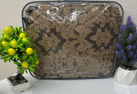 Чехлы на стулья Damask с юбкой, коричневые | Зображення 1