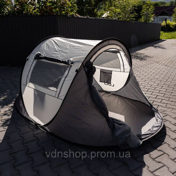 Намет туристичний 245×145×100 (см) кемпінговий для риболовлі 2 х місний Сірий LU-030BE | Зображення 2