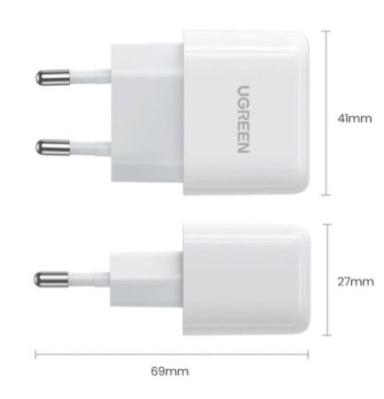 Сетевое зарядное устройство UGREEN CD241 USB Type-C 20W Mini PD PD3.0 Fast Charger 3A Белый | Зображення 3