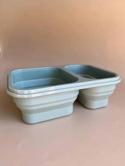 Ланч бокс дитячий силіконовий складний Зелений | Зображення 2