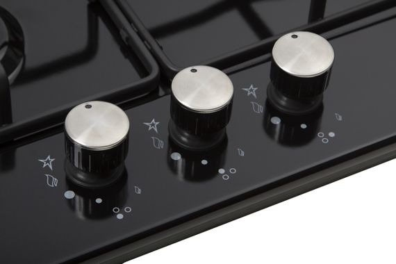 Газова панель 3 конфорки Ventolux HG430-B3 S (BK) чорна емаль | Зображення 6