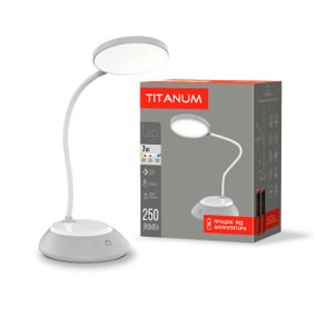 Світлодіодна лампа настiльна з акумулятором TITANUM TLTF-022G 7W 3000-6500K USB сіра