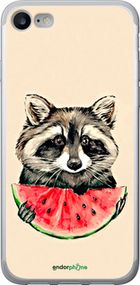Чохол на iPhone SE 2022 Єнотик з кавуном "4605t-3737-2448"