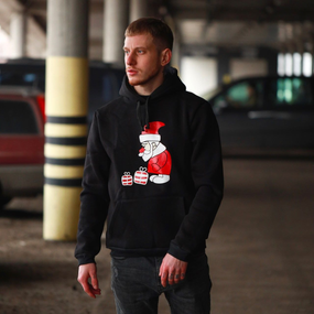 Худи Крисмас зима чёрный S