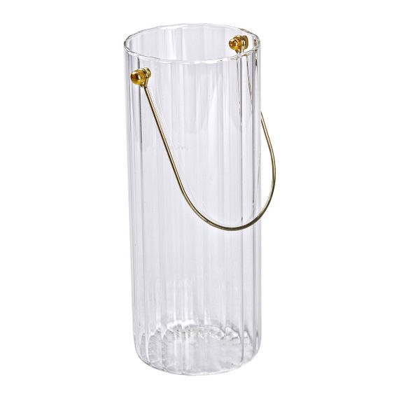 Декоративна скляна ваза для квітів з ручкою 29 см HP-1726 | Зображення 1