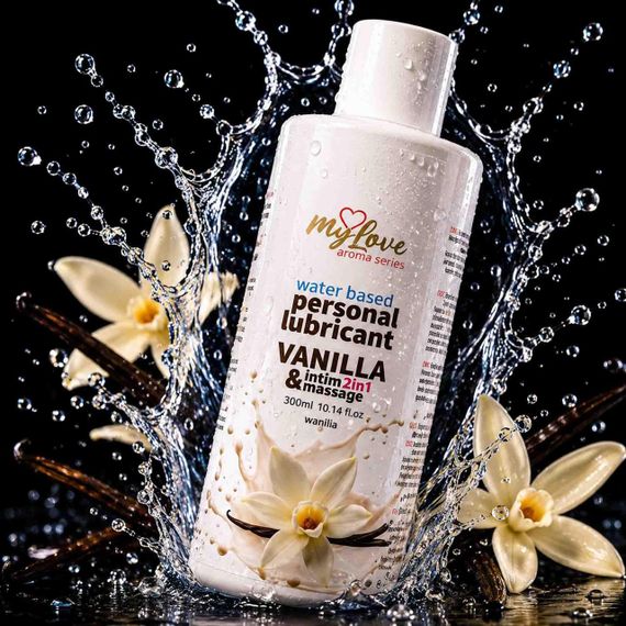 2в1 лубрикант та масажний гель - MyLove Aroma Series Intim&Massage Vanilla, 300 мл Sex Aura | Зображення 1