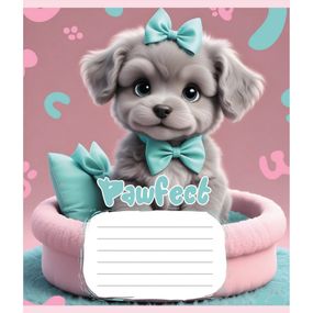 Тетрадь ученическая "Щенята" 012-510126C-3 в косую линию, 12 листов