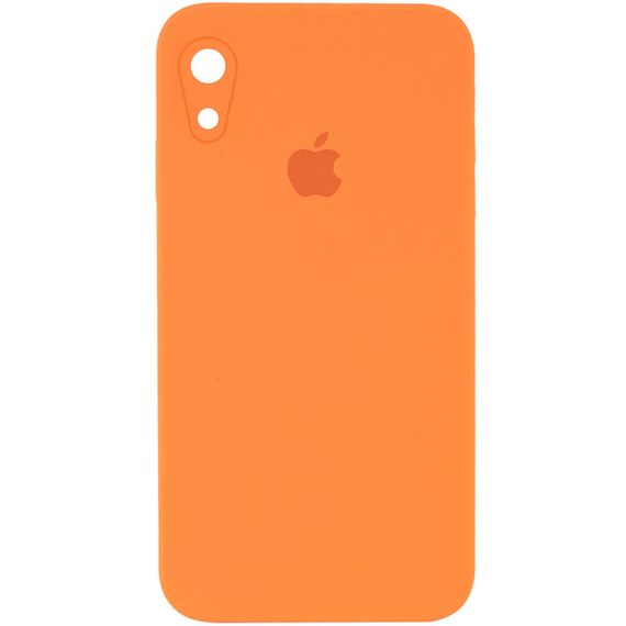 Чехол Silicone Case Square Full Camera Protective (AA) для Apple iPhone XR (6.1") Чорний / Black Зелений/Spearmint