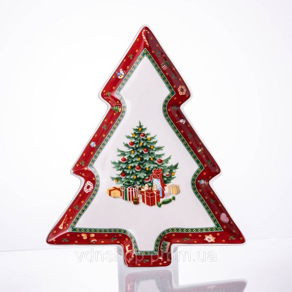 Блюдо сервировочное новогоднее для закусок Christmas 29×24×2 (см) фарфора HP-SDHK-17 | Зображення 2