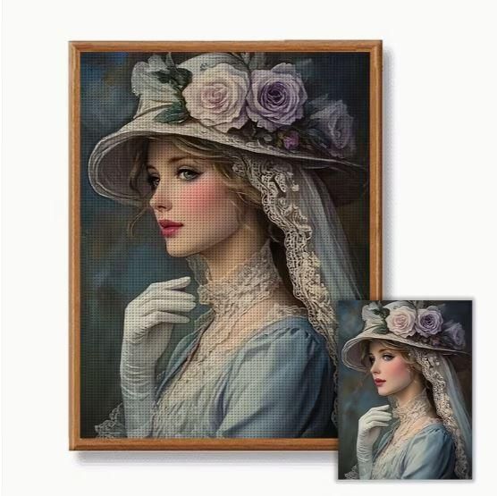 Набор для вышивки крестом JOZYSH «Элегантность» 30×40 см, 14 CT, канва Аида с нанесенным рисунком, полная зашивка | Зображення 2