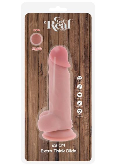Фалоімітатор з мошонкою Deluxe Dual Density Thick Dildo TPE 23 cm Sex Aura | Зображення 1