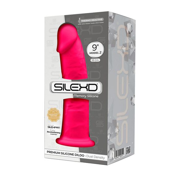 Фалоімітатор SilexD Oscar Pink (MODEL 2 size 9in), двошаровий, силікон + Silexpan, діаметр 5,4см | Зображення 2