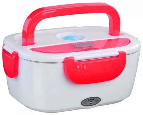 Автомобільний ланч-бокс з підігрівом Electronic Lunchbox від мережі термос для їжі 1 л Червоний
