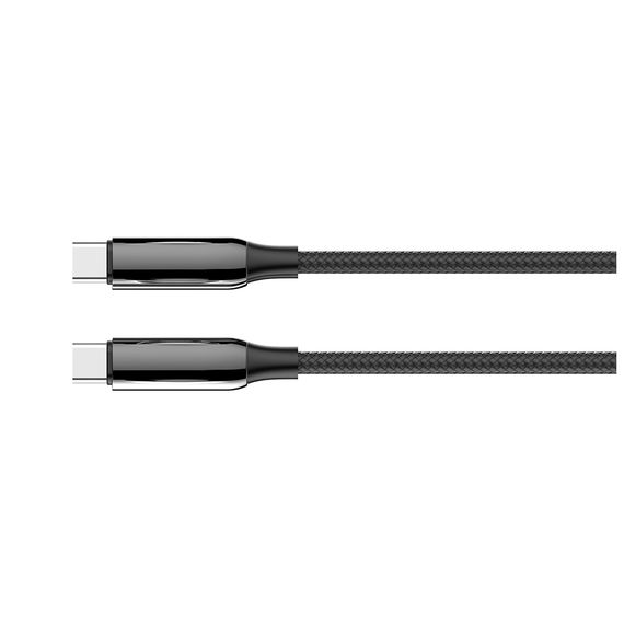 Дата кабель USB-C to USB-C 1.0m (PVC+Aluminum Alloy) (PD Fast Charging 240W) 5А black ColorWay (CW-CBPDCC069-BK) | Зображення 2