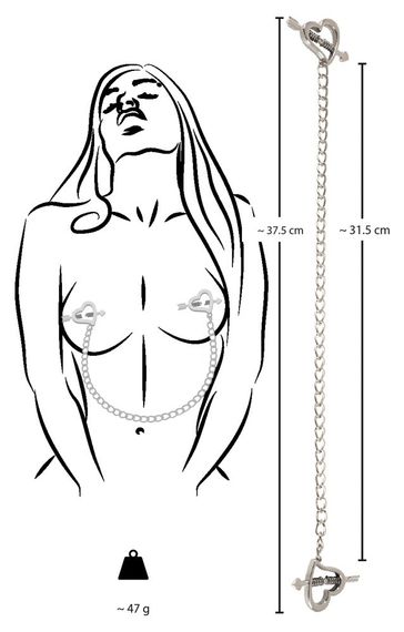 Затискачі для сосків - Bad Kitty Heart Shaped Nipple sexstyle | Зображення 6