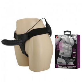 Страпон - Pretty Love Marvin Vibrating StrapOn Harness Black, 16.2 см sexstyle