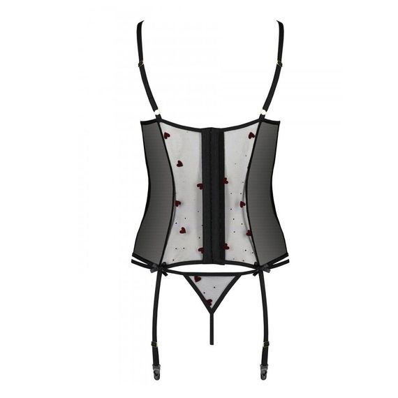 Корсет з підв'язками, стрінги Passion LOVELIA CORSET S/M, black | Зображення 4
