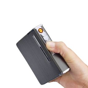Футляр С Usb Зажигалкой И Выбросом На 20 Штук