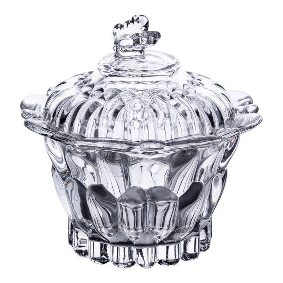 Цукерниця скляна Ø9 см цукерниця з кришкою прозора HP-4-113